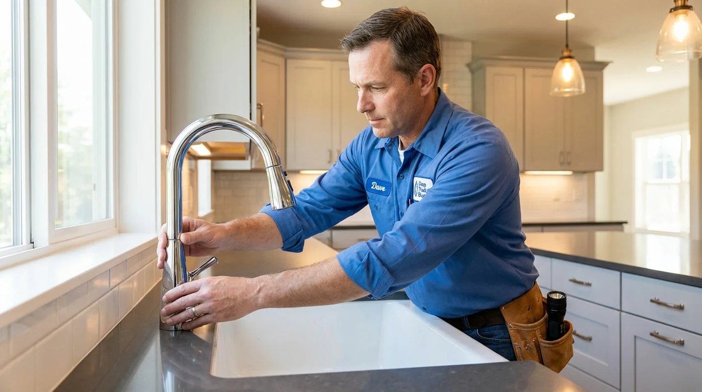 Kitchen faucet installation by Johns Plumbing LLC in Crane